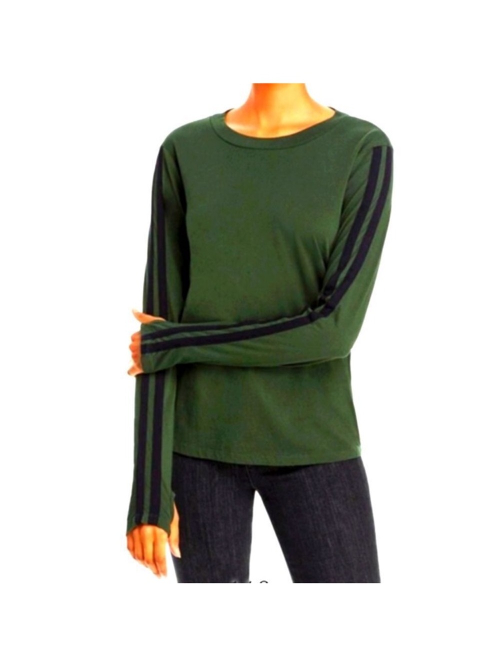 NWT n:Philanthropy Caia Cotton Crewneck Long Sleeve Tee Army Green Size XSmall